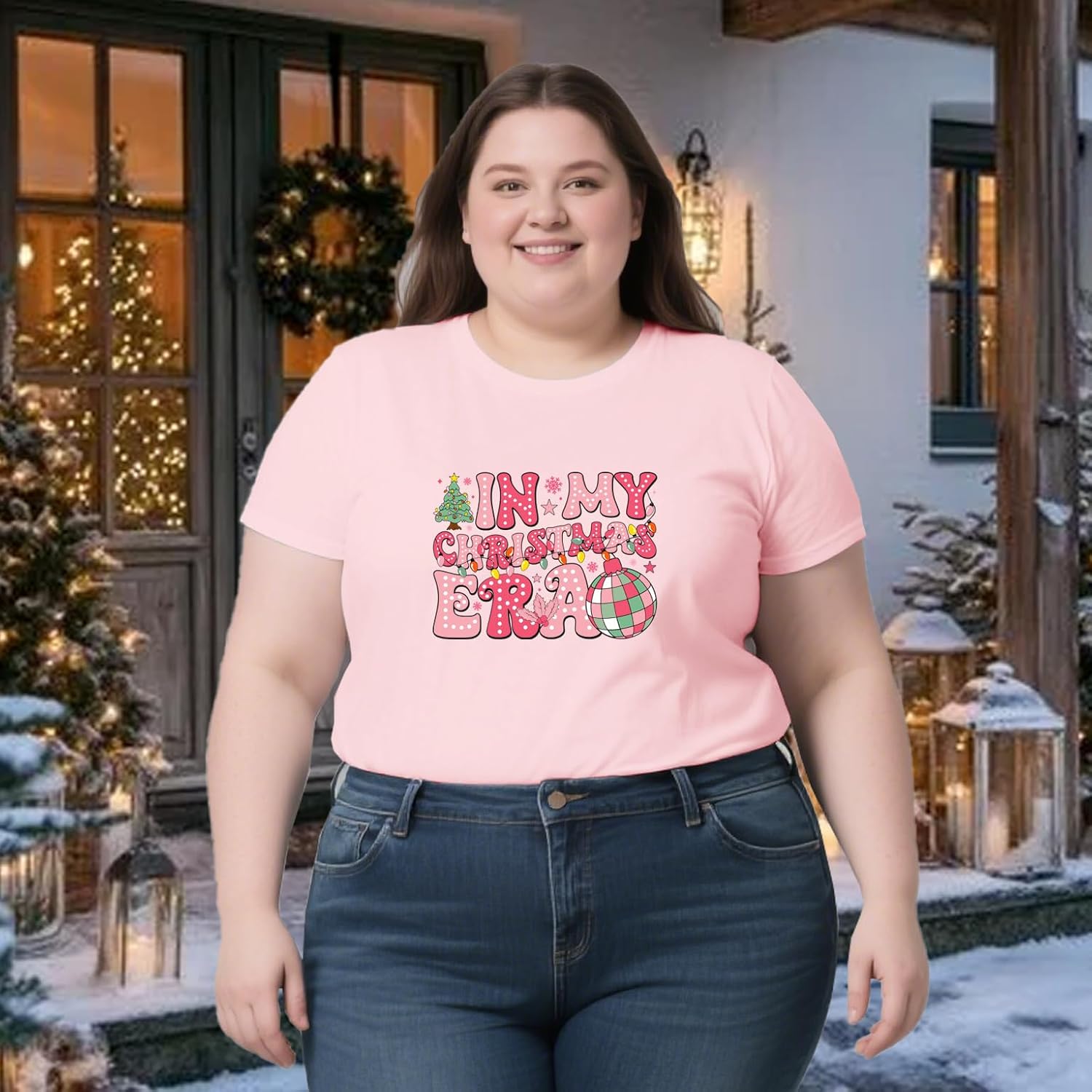 Christmas Plus Size Shirts for Women in My Christmas Era T-Shirts Xmas Holiday Tee Tops - Image 3