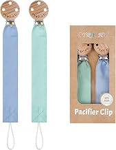 TYRY.HU Baby Pacifier Clip Soft Fabric Pacifier Clip Universal Gift for Boys and Girls Unisex Chain for Newborns Pack of 2