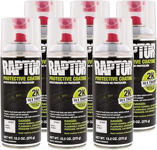 U-POL Raptor 2K White Spray-On Truck Bedliner Aerosol 13.2 oz (6 Pack)