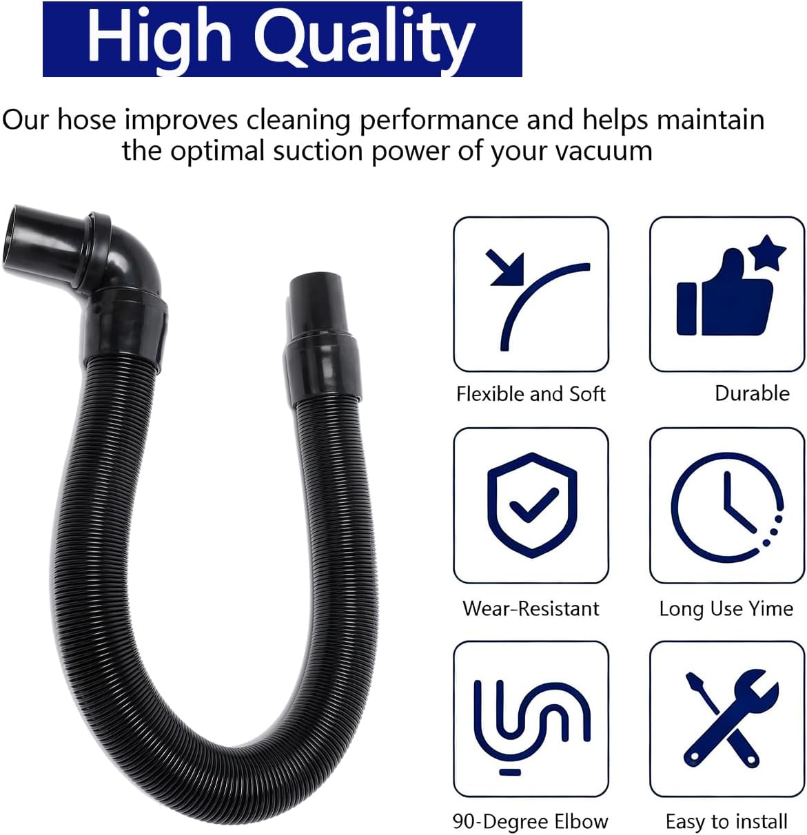 103048 Backpack Vacuum Hose, Static Dissipating Replacement Hose Compatible with ProTeam 1-1/2-Inch Cuffs, Fits Super Coach, Mode 6 and More Commercial Backpack Vacuums