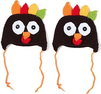 Ypser Baby Thanksgiving Christmas Beanie Turkey Knitted Cap Elk Hat Photo Prop