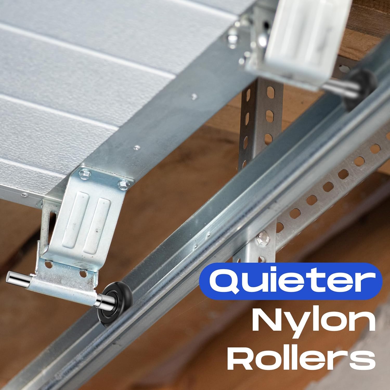 Funtery 24 Pack 2" Nylon Garage Door Rollers with Double Seal Cap 4" Stem, Quiet Smooth Garage Door Wheels Replacement, 6200 ZZ Double Seal Precision Bearings (Black)