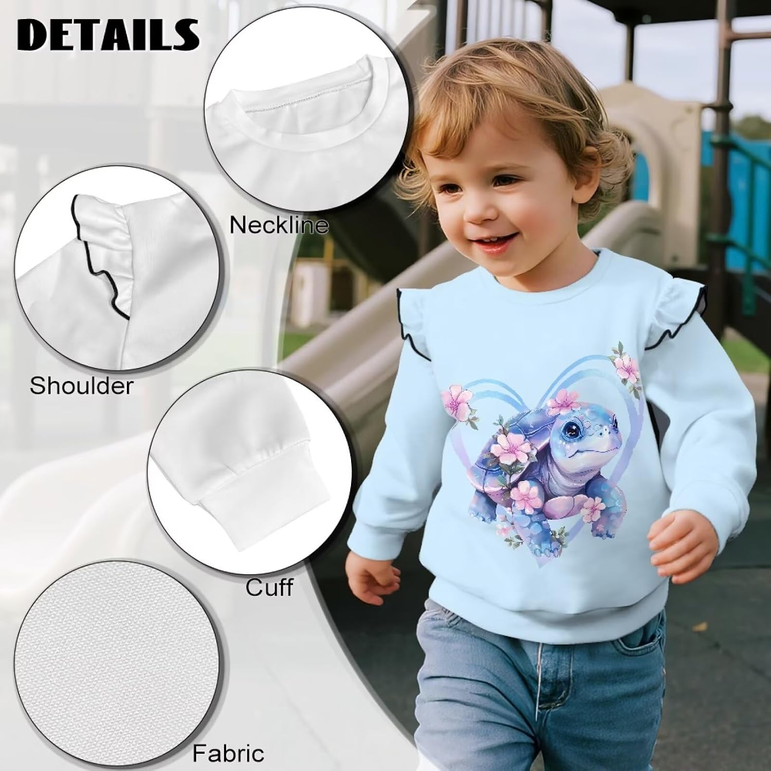 Ystardream Pullover Sweatshirts for Girls Toddler Crewneck Sweat Shirt Easy On/Off