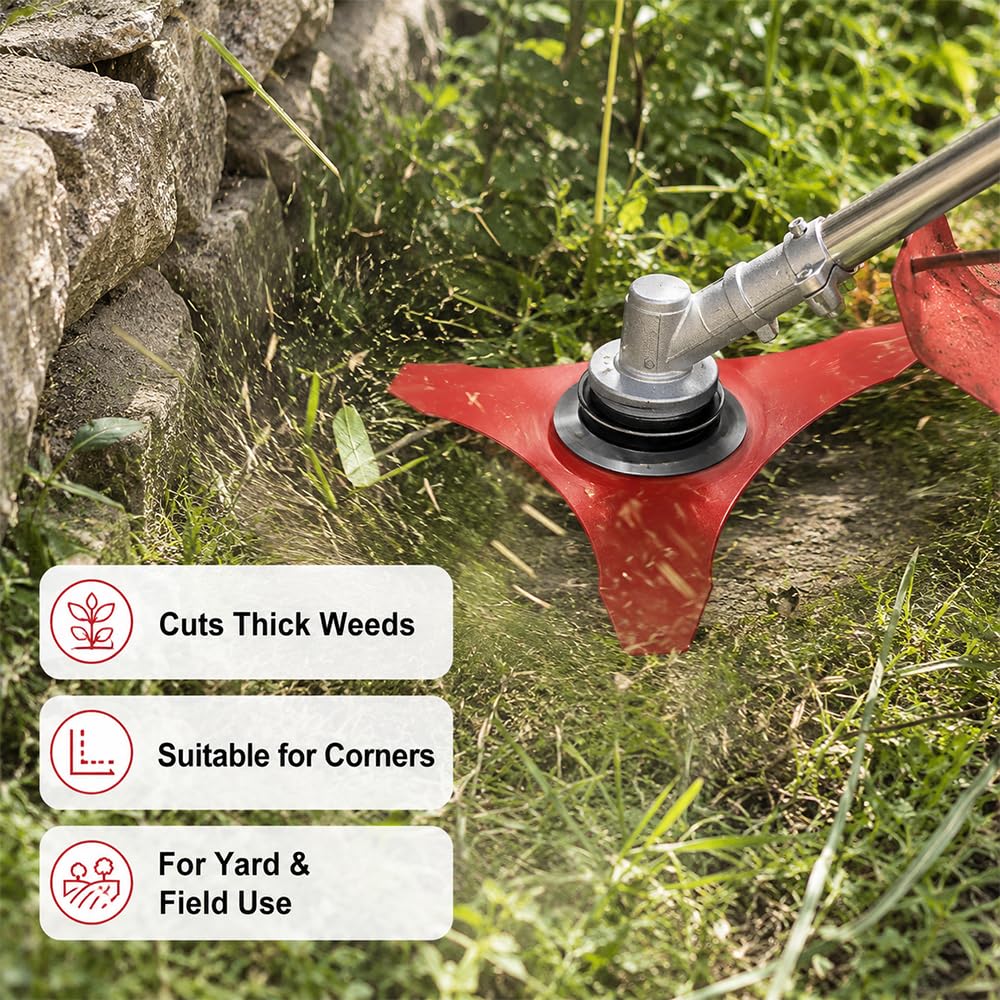 2 Unidades Cuchilla 3 Dientes para Desbrozadora para STIHL FS 410 C-E Brush Cutter 9 Pulgadas Hoja Acero Aleado Repuesto Corte
