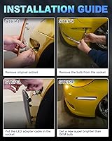 Vista 7 de 4 luces LED laterales compatibles con Chevy Corvette C6 2005-2013 escaneo secuencial intermitente a luz blanca constante, 10 veces más brillante