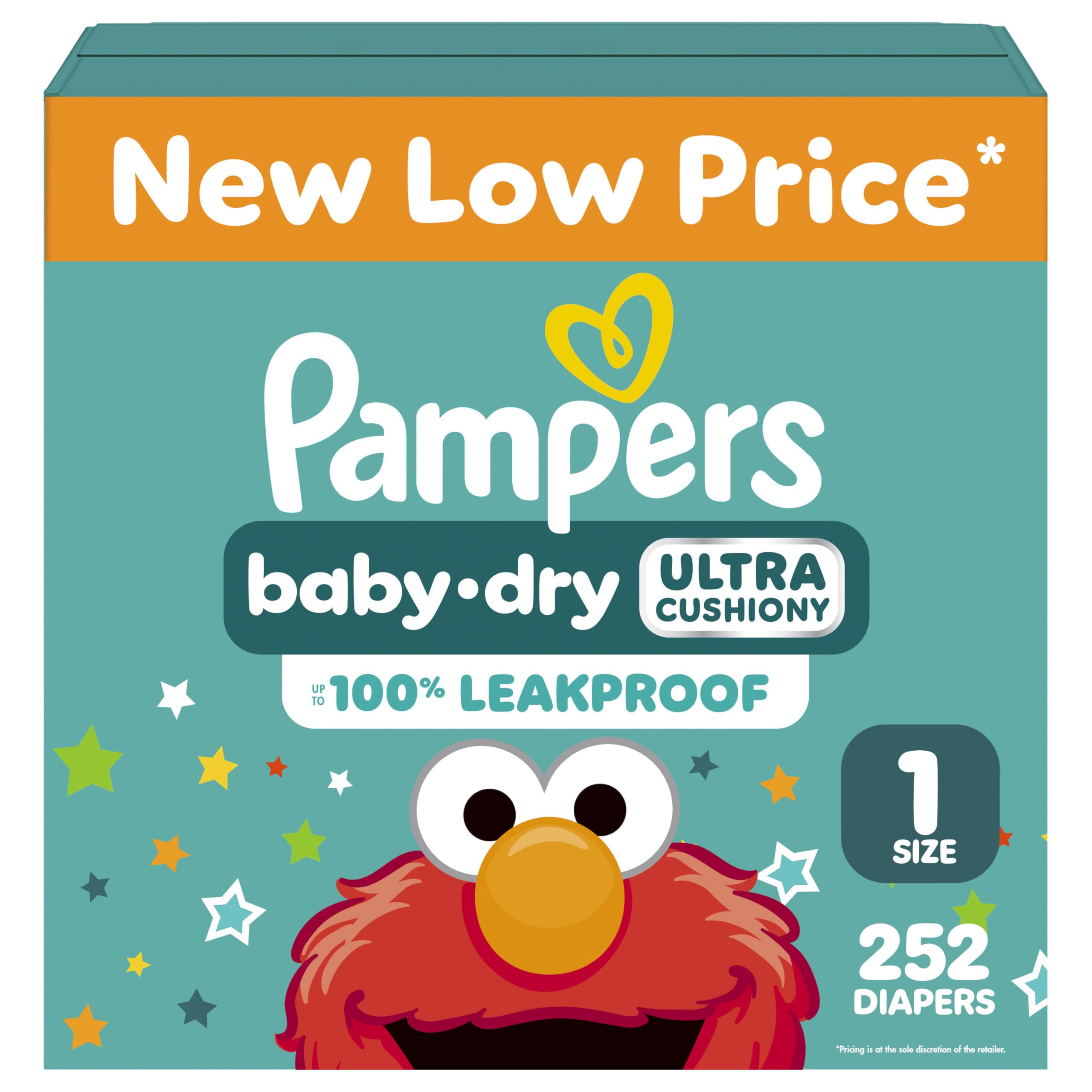 Pampers Baby Dry Diapers, Size 1, 8-14 lbs, 252 Count, Absorbent Disposable Diapers