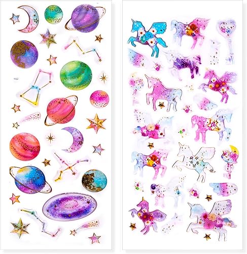 Miniatura 5 de IMNEXT2U Lindas calcomanías para manualidades, purpurina estética, resistente al desgarro, calcomanías impermeables para laptop, botella de agua,