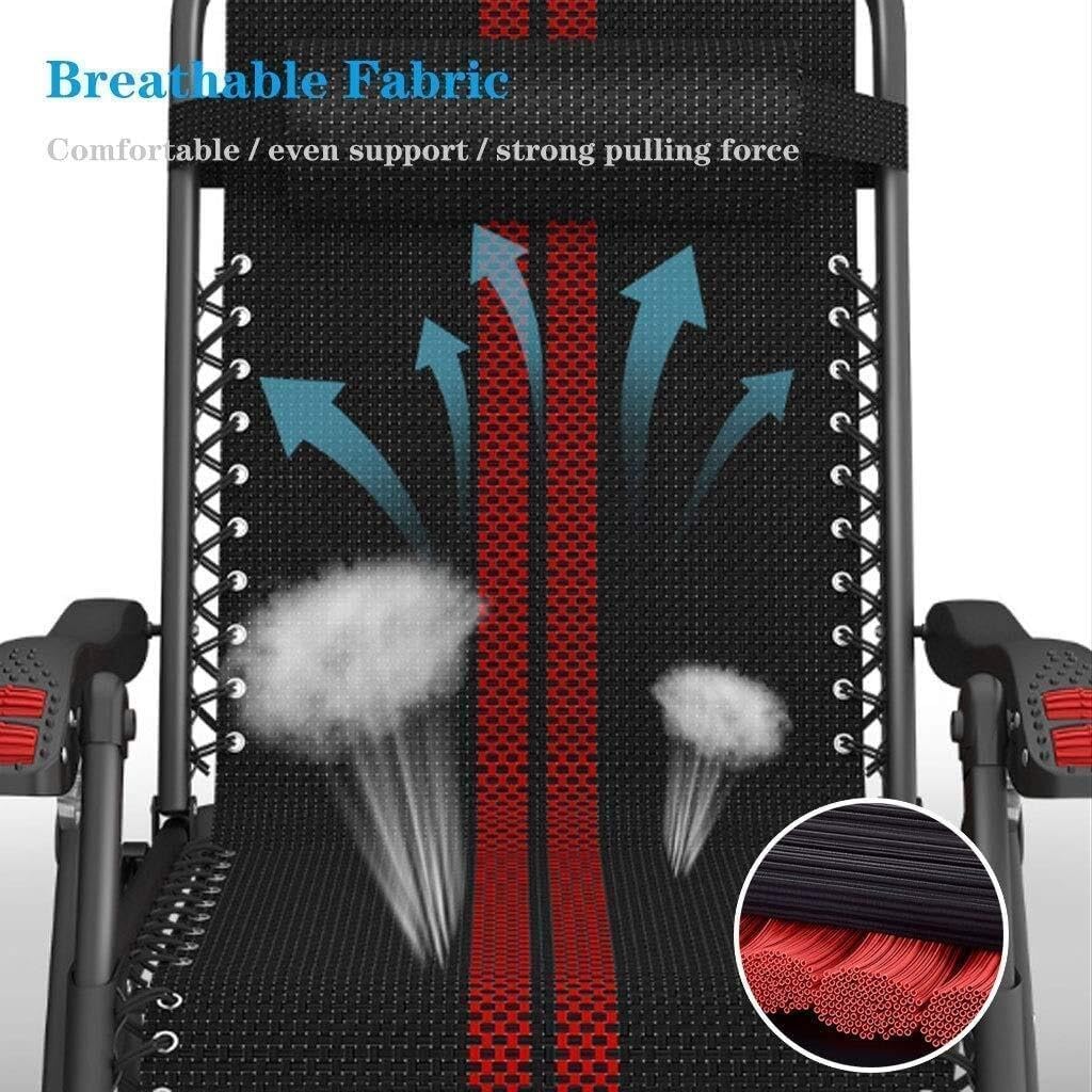 Heavy Duty Sun Lounger Chair, Waterproof Folding Zero Recliner Lounge Outdoor Garden Furniture, Camping Deck Chairs, Metal Reclining Chaise for Office and Patio