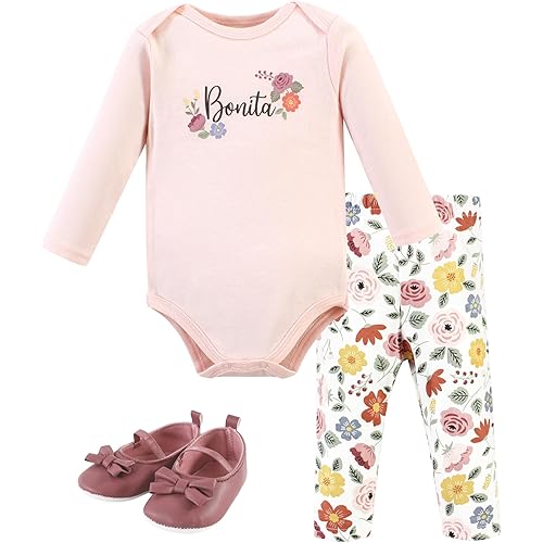 Hudson Baby Baby Cotton Bodysuit, Pant and Shoe Set