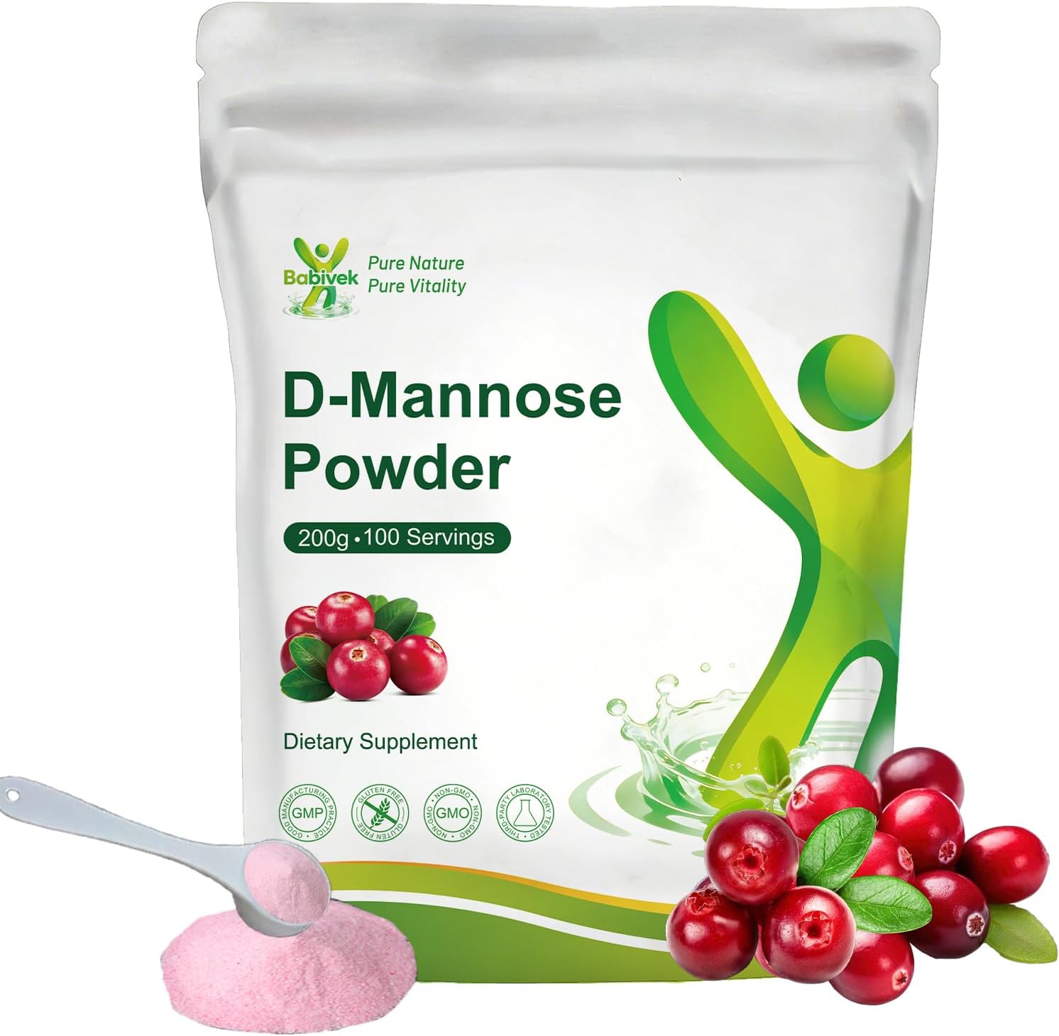 D Mannose Powder with Cranberry 2g Support Urinary System Health