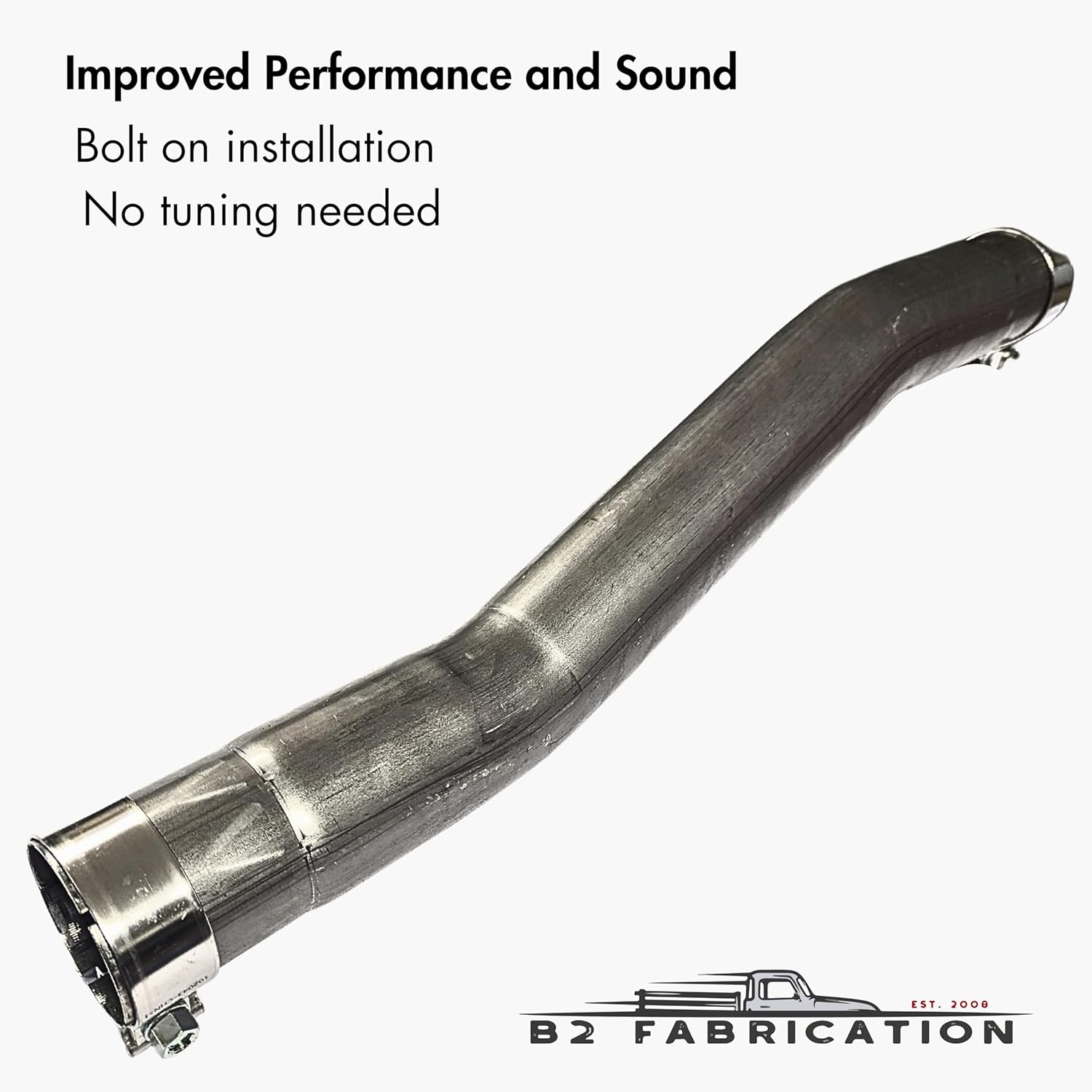 B2 Fabrication Muffler Bypass for Silverado & Sierra 1500 (2014-2025) 4.3L V6 5.3L V8 - Most Aggressive Sound 409 Stainless Steel