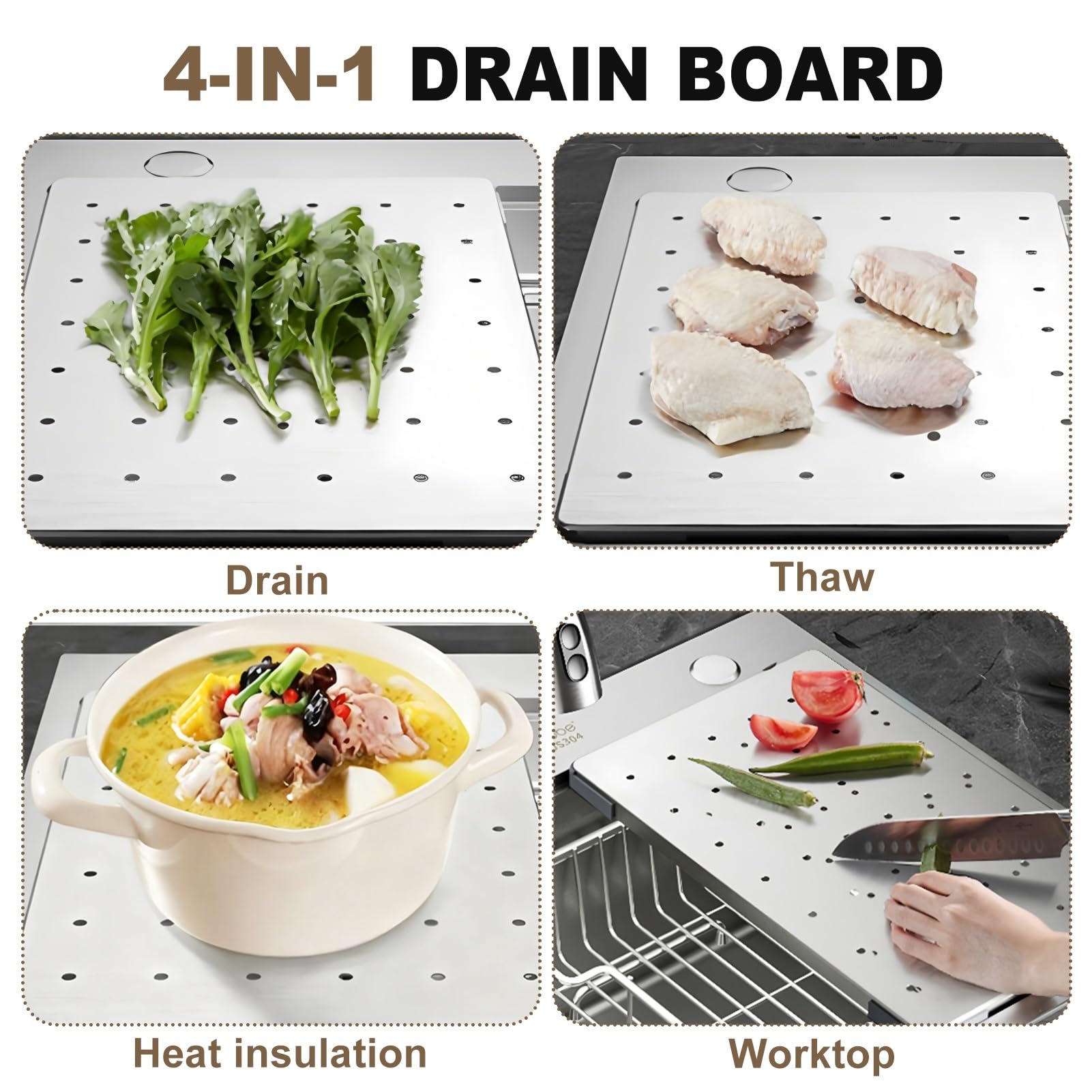 Fregadero de Cocina Profesional 85x50 de Acero Inoxidable con Revestimiento Nano, Seno Único Profundo 22cm, Diseño Artesanal Extra Grande con Colador y Accesorios de Desagüe.