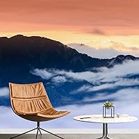 Vista 7 de SIGNWIN Adhesivo mural removible para pared, niebla y niebla, montaña, ladera, bosque, naturaleza, desierto, fotografía, realismo, paisaje