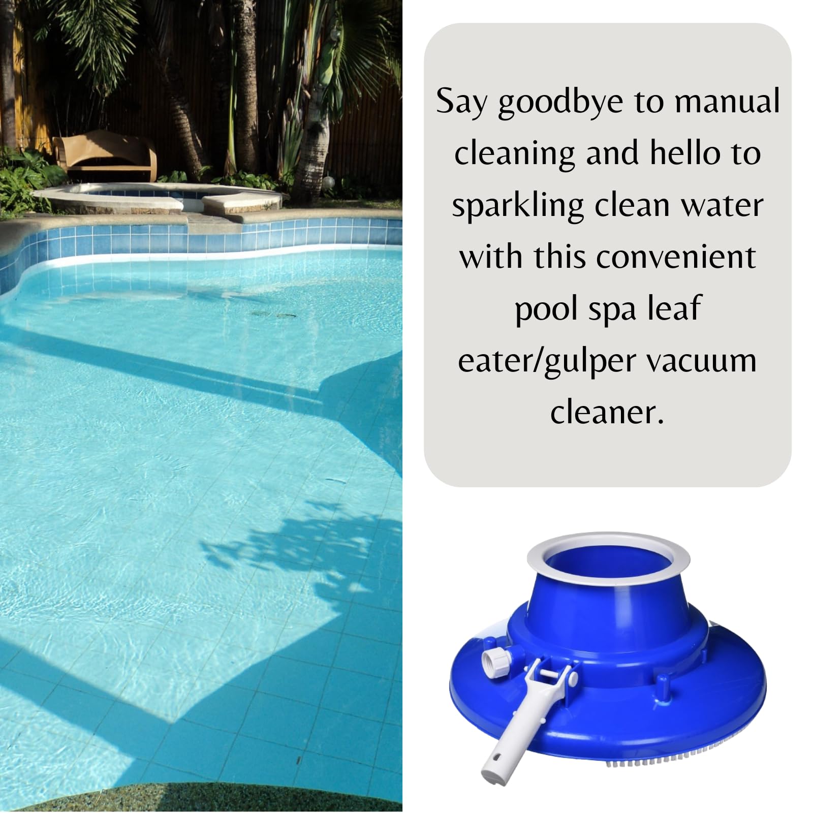 Aspirapolvere resistente con spazzola, sacchetto, ruote, spazzola e ruote resistenti, aspiratore per foglie per piscina fuori terra o interrata