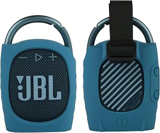 TXEsign Silicone Protective Carrying Case Compatible with JBL Clip 4 - Portable Mini Bluetooth Speaker Stand UP Cover Pouch for JBL Clip 4 (Blue)