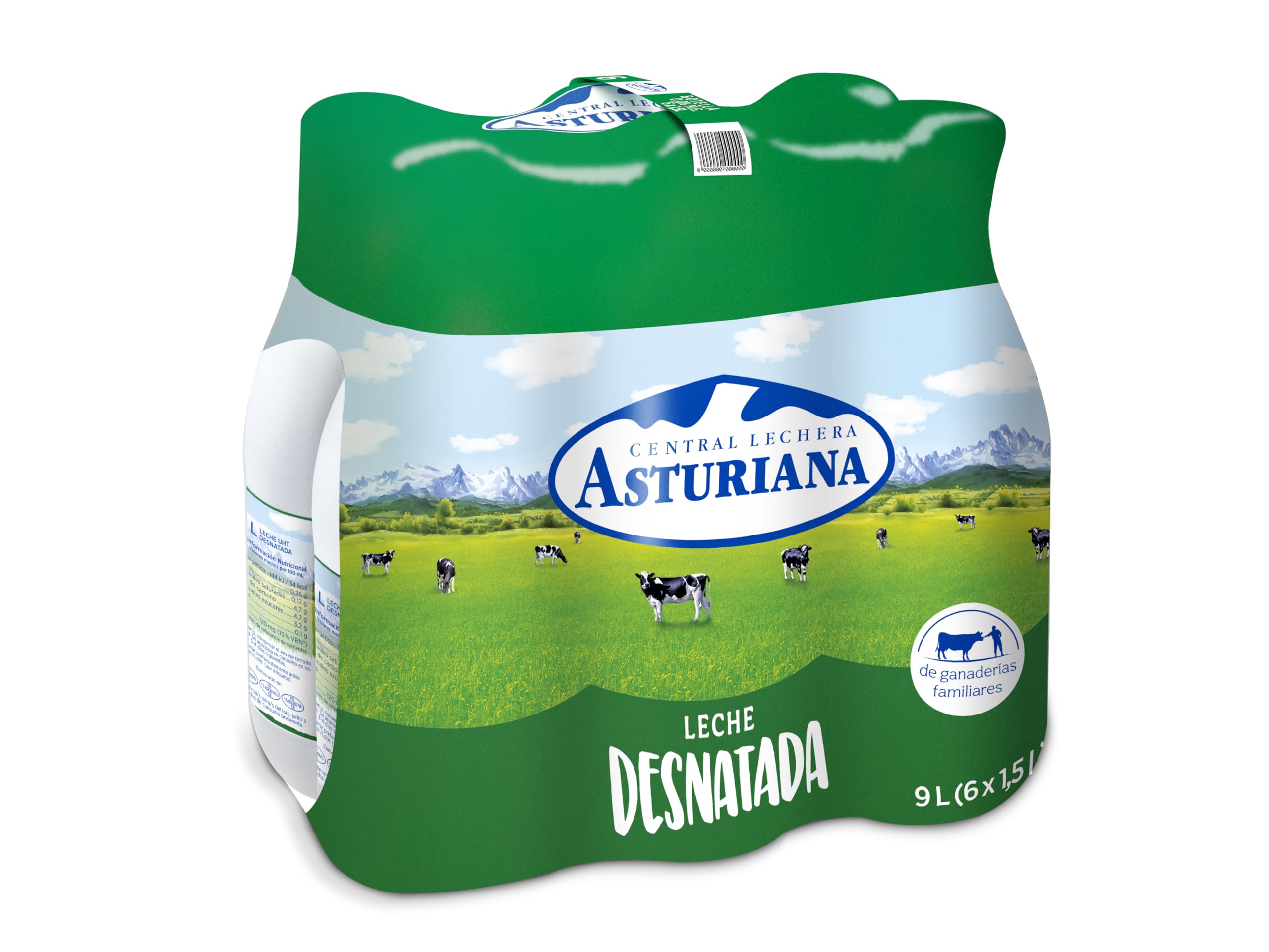 Central Lechera Asturiana Leche Desnatada Pack 6 x 1.5L