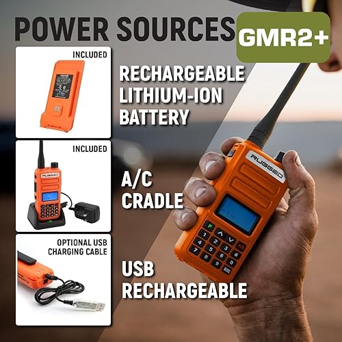 Miniatura 7 de Robusto GMRS Radio de mano bidireccional Walkie Talkie para caza senderismo campamento sobre la carretera  Cuenta con canales meteorológicos NOAA de