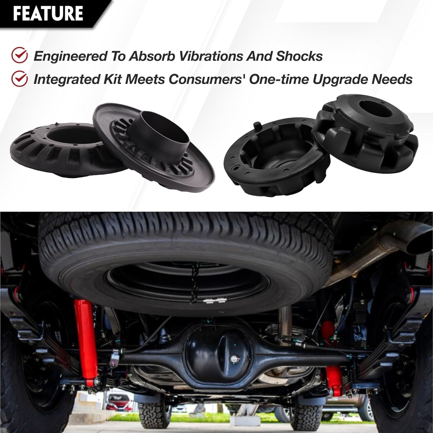 8Pcs Front Rear Upper & Lower Coil Spring Isolators Kit Fit For Jeep Grand Cherokee WJ WG 1999-2004 Coil Spring Insulator Replace For K160040 K160041 52088257AB 52088401AB K160061 K160042 52088346AB