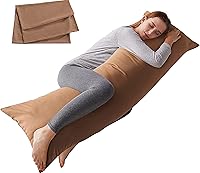 Vista 15 de ELNIDO QUEEN Almohada corporal con funda de almohada - Almohada de cama larga suave para adultos - Relleno de almohada de cuerpo completo Negro