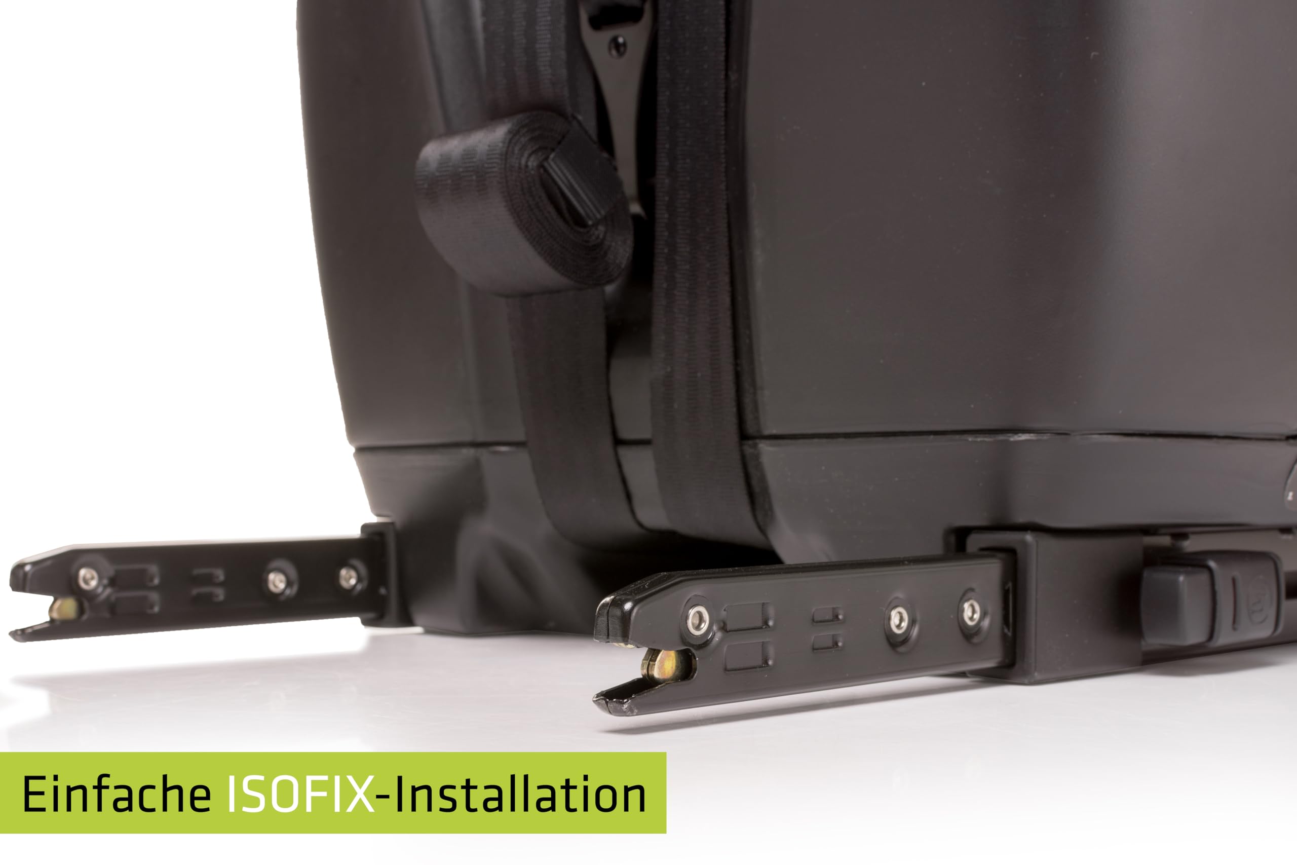 4BABY kindersitz mit isofix 76-150 cm Go-Fix, einstellbar, schutzeinlage, Vorwärtsgerichteter Einbau, I-Size (Graphite)