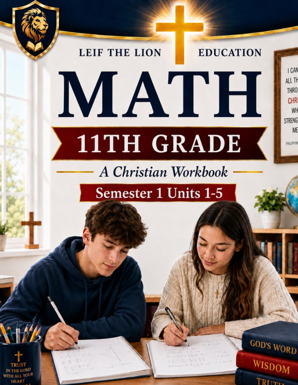 11th Grade Math Semester 1 (Units 1-5): A Christian Homeschool Math Workbook with Step-by-Step Lessons, Practice Problems, and Answer Key (Math Workbooks Semesters, Grades 3 - 12.)