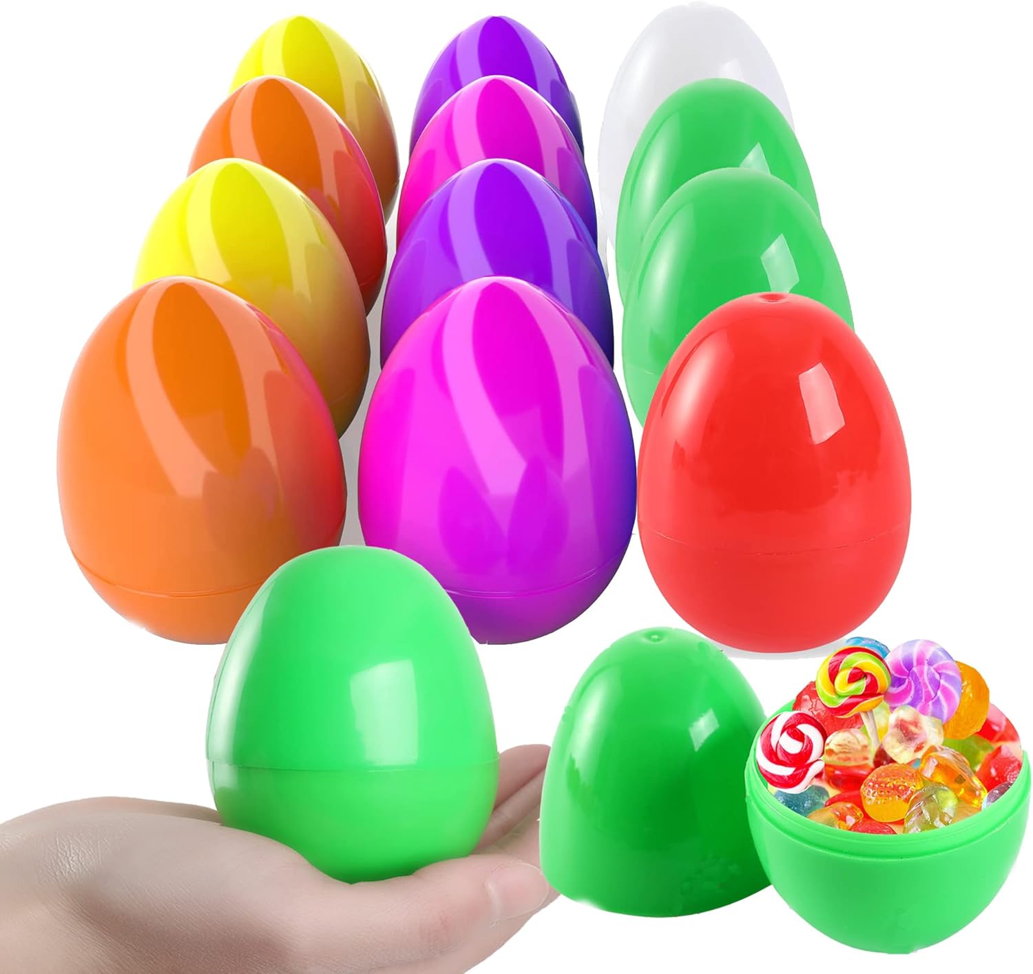 Easter Eggs for Kids for Easter Egg Hunting Game Party 3.2 Inch (12 Pack) Easter Egg for Favors Decorations (Easter)