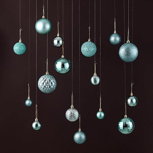 Miniatura 7 de LANGXUN 36 bolas de decoración de árbol de Navidad de pavo real 2023, 6 bolas de Navidad de 3.2 pulgadas, 12 piezas de 2.4 pulgadas, 18 piezas de