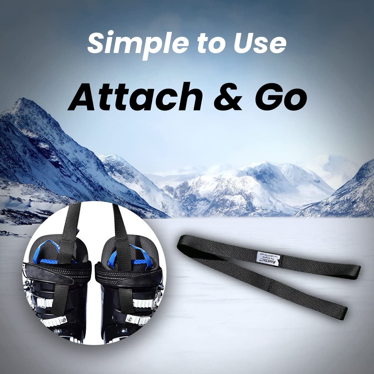 VOSAREA 2-Pack Ski Boot Carrier Straps - Adjustable Shoulder Sling For Easy Carrying Of Ski & Snowboard Boots
