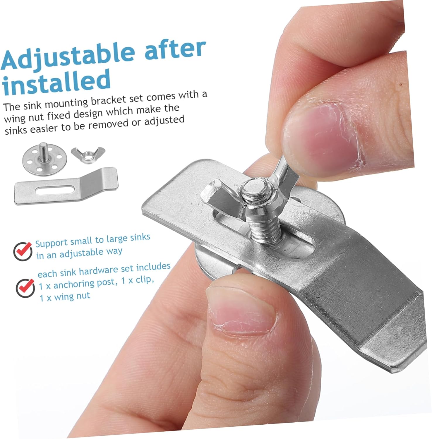POPETPOP 36pcs Undermount Sink Installation Kit Heavy Duty Support Brackets for Bathroom Kitchen Vanity Repair Secure Fastener for Reliable Sink Stability