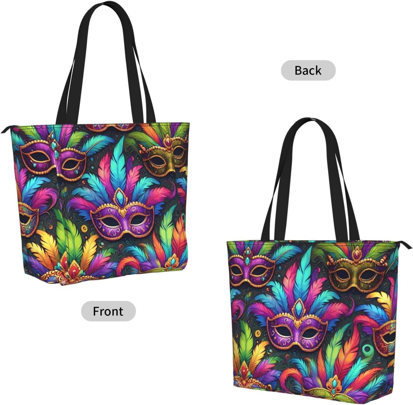 Women Colorful-Carnival-Masks Yoga Mat Bag Gym Tote image 2