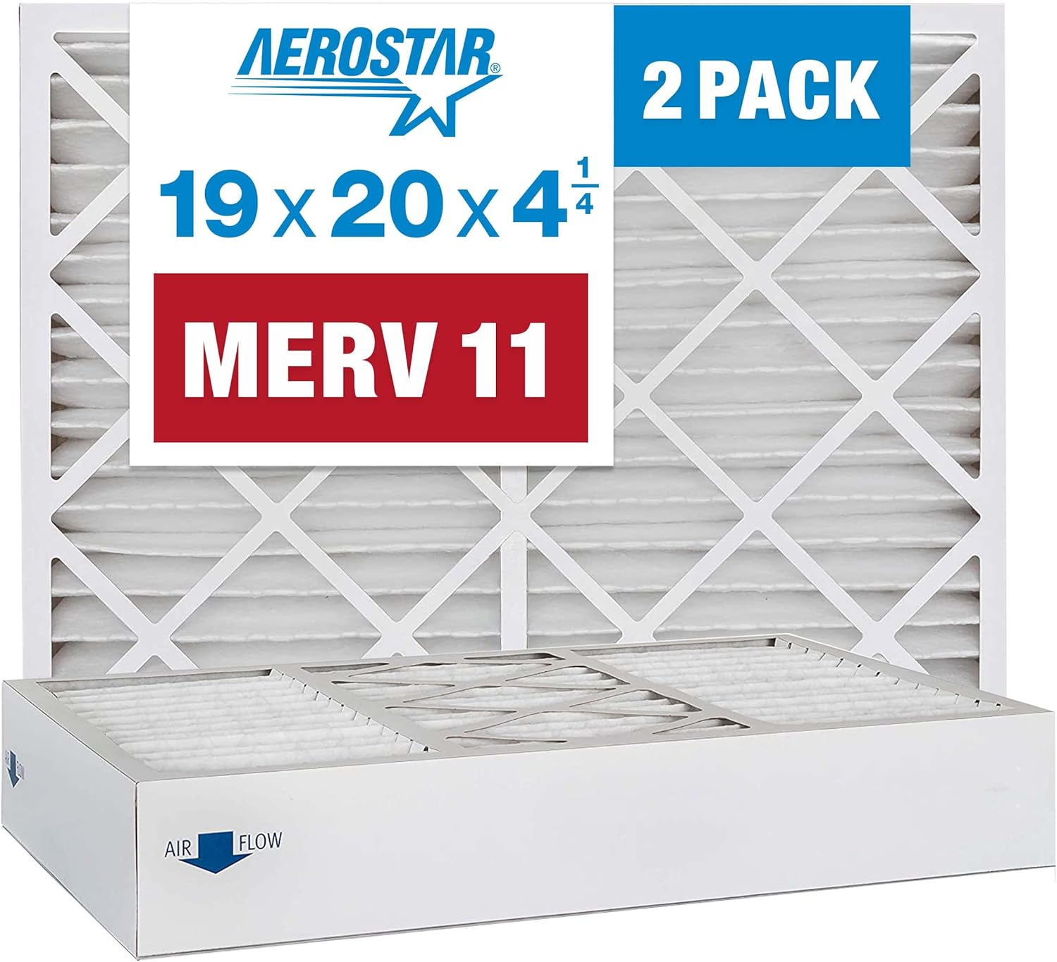 Aerostar 19x20x4 1/4 MERV 11 Pleated Replacement Air Filter for Bryant