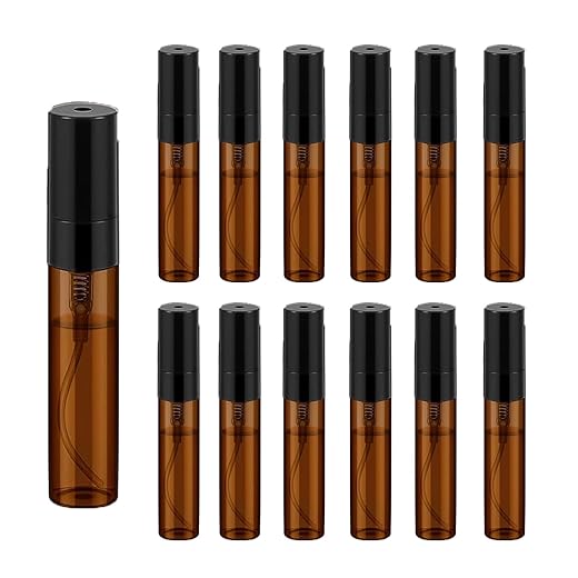 Mini frasco spray de 5 ml, mini frasco de spray de vidro transparente vazio, mini frasco de perfume recarregável de névoa fina, atomizador de perfume, pequenos recipientes de amostra, garrafa de