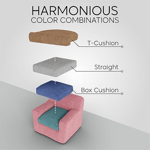 Miniatura 4 de PAULATO BY GA.I.CO. Funda de cojín para sofá, funda de cojín en T y caja, protector de cojín de repuesto para sofá, funda de asiento elástica,