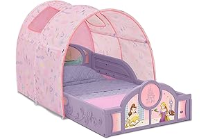 Cama de princesas de Disney para niñas Delta Children, cama para niños pequeños con carpa
