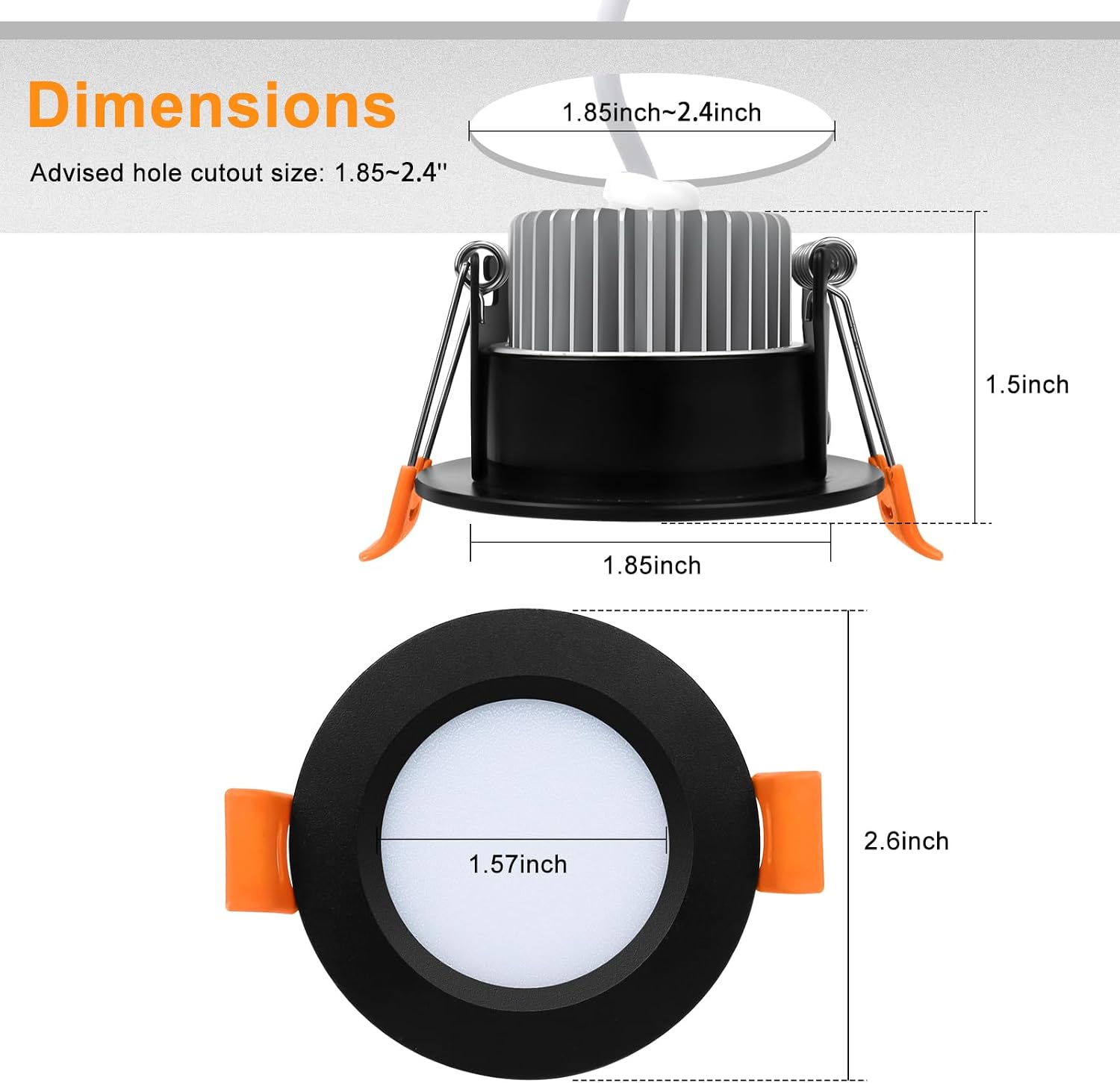 2 Inch LED Recessed Lighting, Dimmable Downlight 3W (35W Halogen Equivalent), CRI 80, 5000K Daylight White Ceiling Light with LED Drivers (24 Pack) image 2