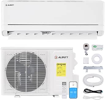 Albott 115V Mini Split Air Conditioner with Heat Pump, Wifi Enabled 12000BTU Ductless Split Ac with Self-Cleaning, SEER2 18 Air Conditioner Cools up to 750 Sq.Ft, for Home & Office