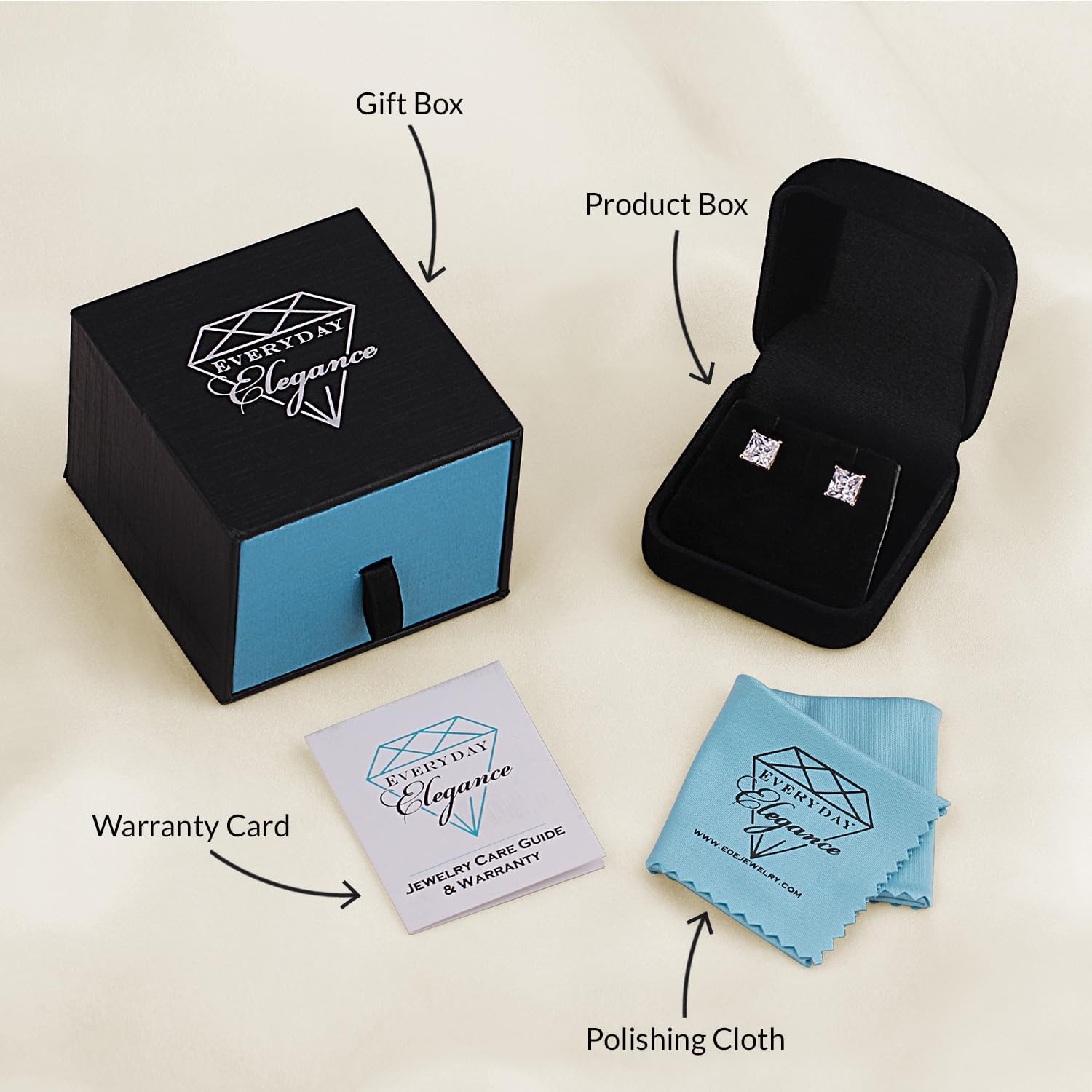 0.5 Carat TO 3.0 Carat 14K Gold LAB-GROWN Diamond Stud Earrings for Women | Round & Princess Cut 4 Prong Screw Back Posts Ultra Premium Collection | E-F Color, VS1-VS2 Clarity | With Gift Box