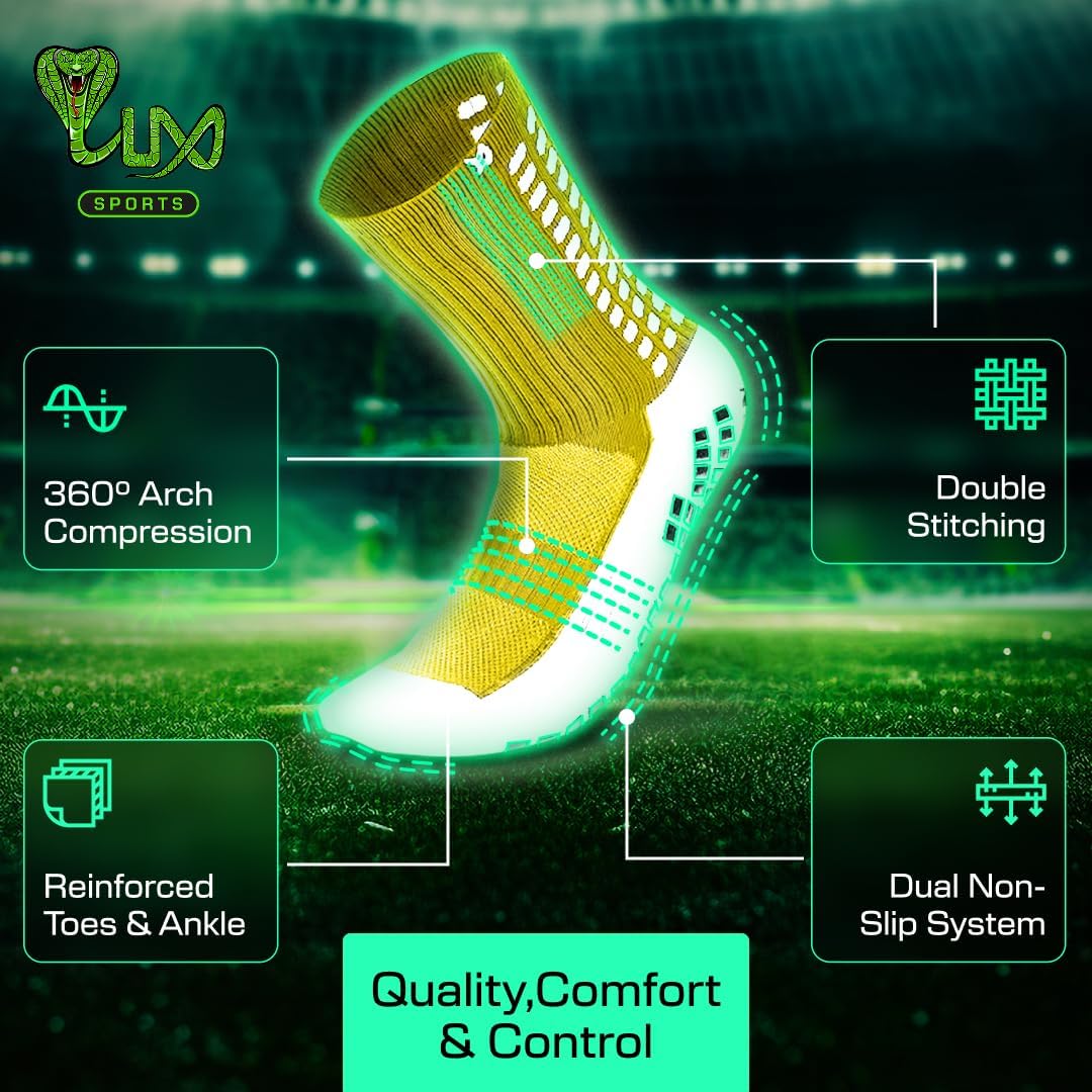 Lux Dual Grip Socks - Soccer Grip Socks for Men and Women. GripArray Performance & Comfort - Image 4