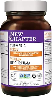 New Chapter Turmeric Supplement, One Daily, Joint Pain Relief + Supercritical Organic Turmeric, Black Pepper Not Needed, Non-GMO, Gluten Free – 120 Count (4 Month Supply)