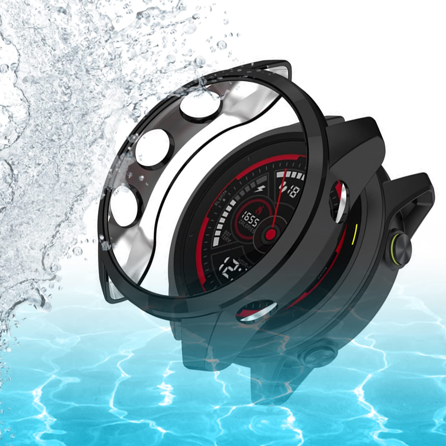 RuenTech Custodia compatibile con Garmin Forerunner 745, pellicola