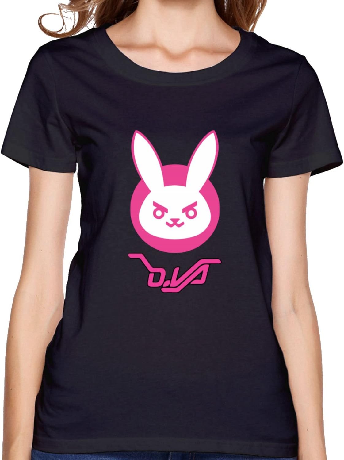 Womens D.VA OW Overwatch T Shirts Black Apparel