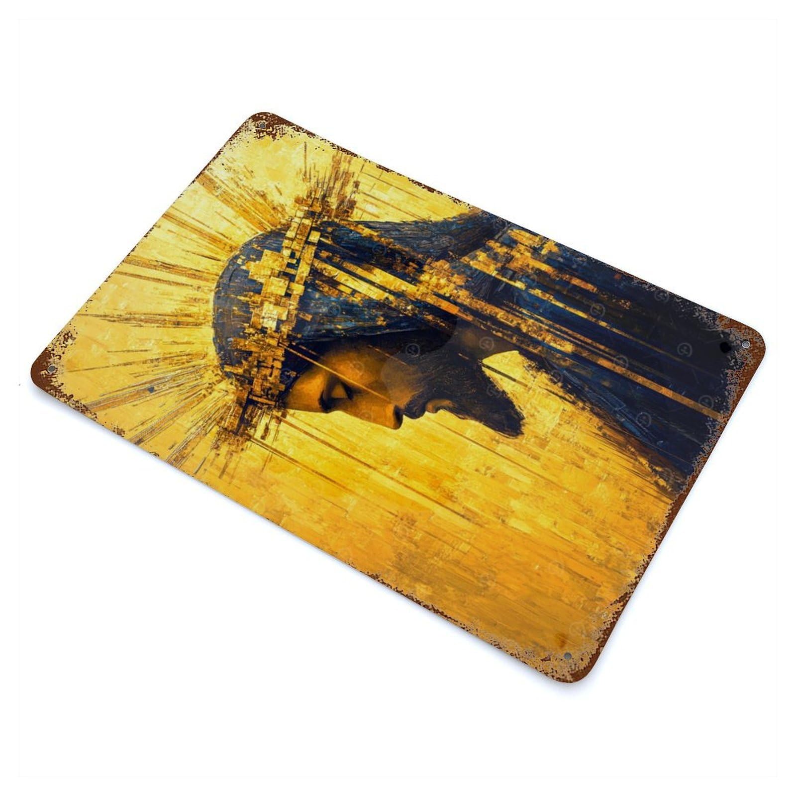 Crown of Gold Vintage Rust Metal Sign 11.8"x7.9", Shabby Chic Decor for Garage, Pub Or Kitchen