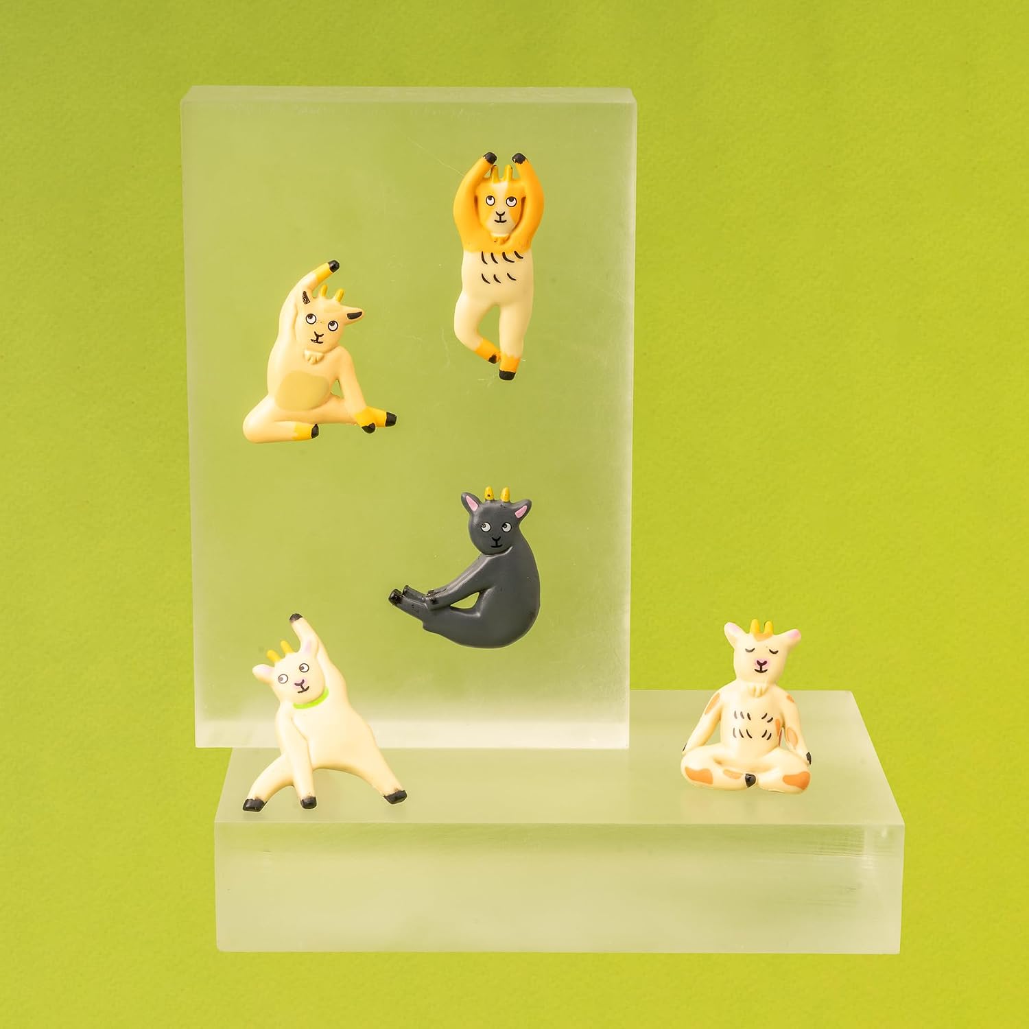 Kikkerland Goat Yoga Magnet Set of Five – Fun Decor for Home, Office, & Classroom – Gifts for Holidays & Events