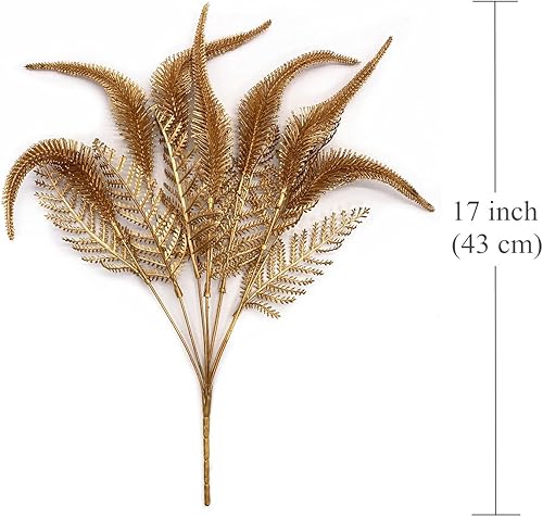 Vista 69 de CATTREE Helechos dorados - Plantas artificiales grandes y altas de 30 pulgadas, paquete de 2 decoraciones de Navidad, hojas de Boston doradas Hojas