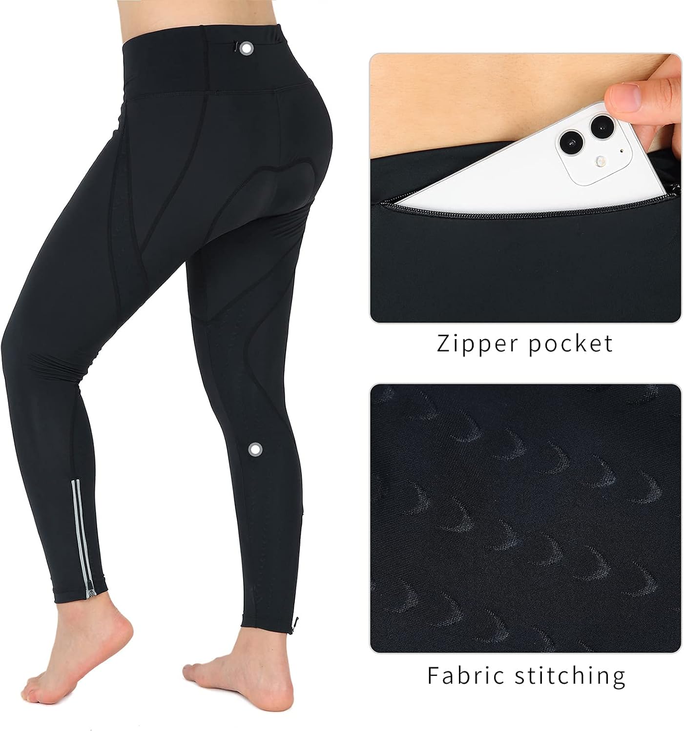 beroy Cycling Pants Women with Padded High Waisted Leggings Bike Long Compression Tights with Pockets : Clothing, Shoes & Jewelry