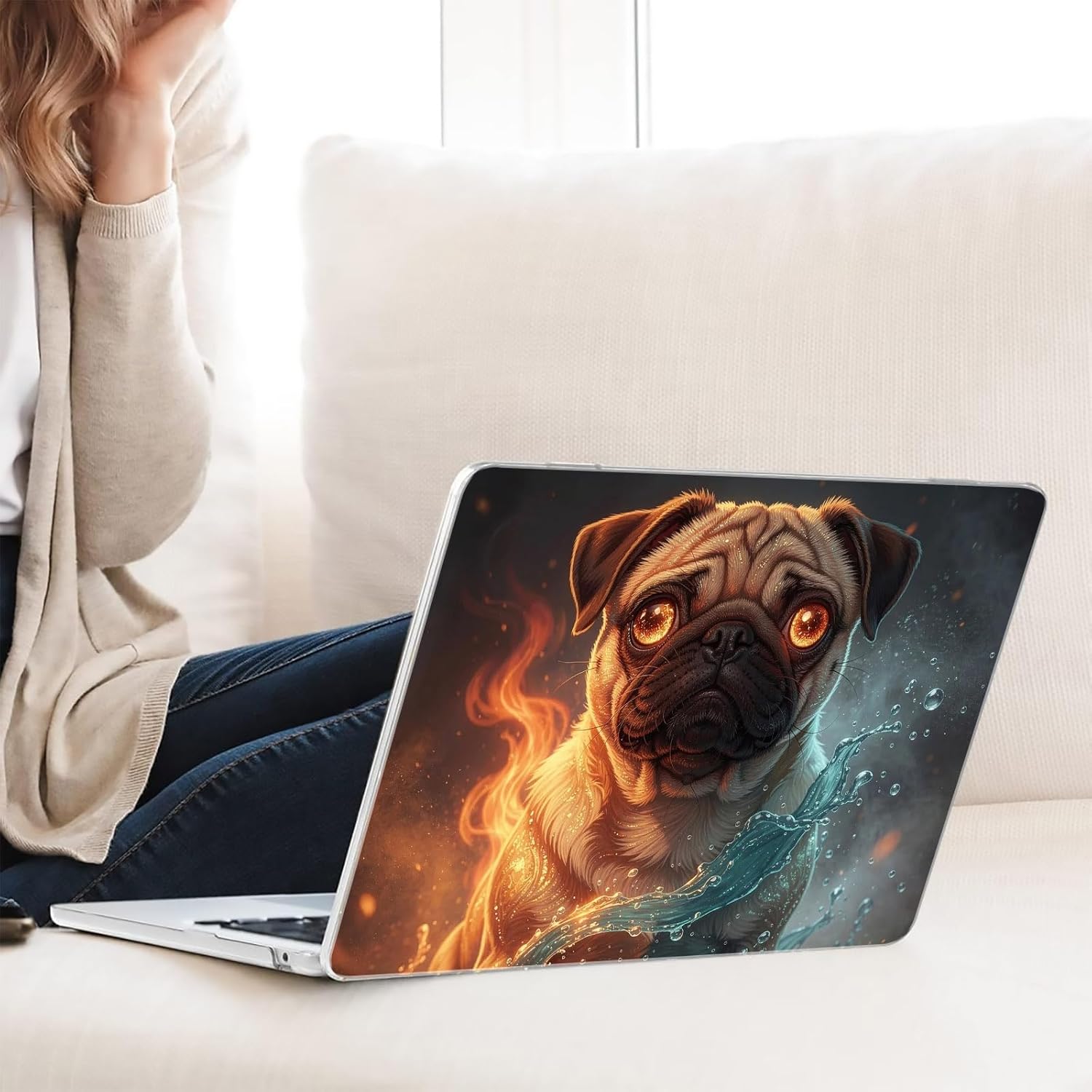 Compatible with MacBook Neo 13-inch, Hard Shell Case with Keyboard Cover and Screen Protector (A3404 A18 Pro chip, 2026 Release) - Pug MC22734