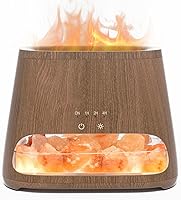 SALKING 2-in-1 Himalayan Salt Lamp Diffuser & Cool Mist Humidifier - Ultrasonic Essential Oil Aromatherapy with Flame Effect, 150ml Dark