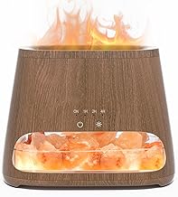 SALKING 2-in-1 Aroma Diffuser & Salt Range Pakistan Leuchte, Flammeneffekt Diffusor für ätherische Öle, Diffusor Kühler Nebel Luftbefeuchter mit 3-Helligkeit, 150ml