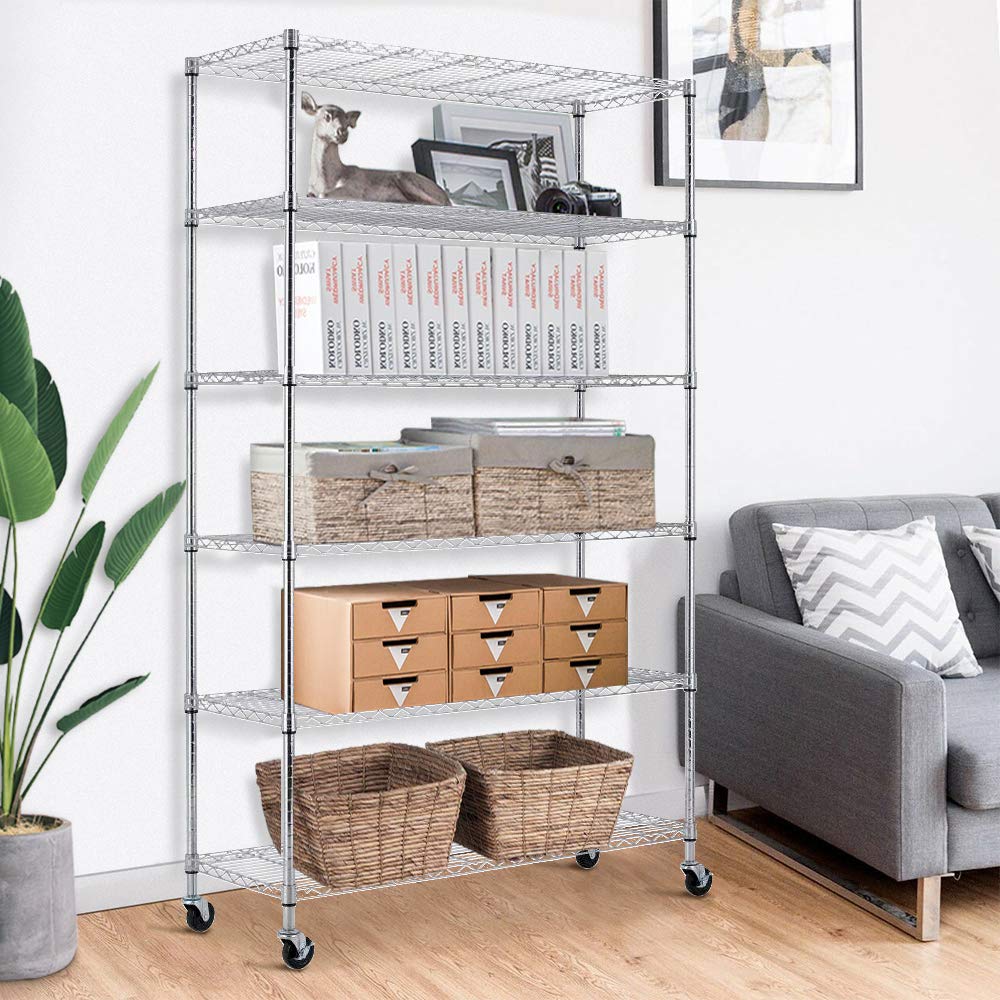 Buy Metal Shelf 6 Tier Heavy Duty Storage Shelves Wire Shelving Unit
