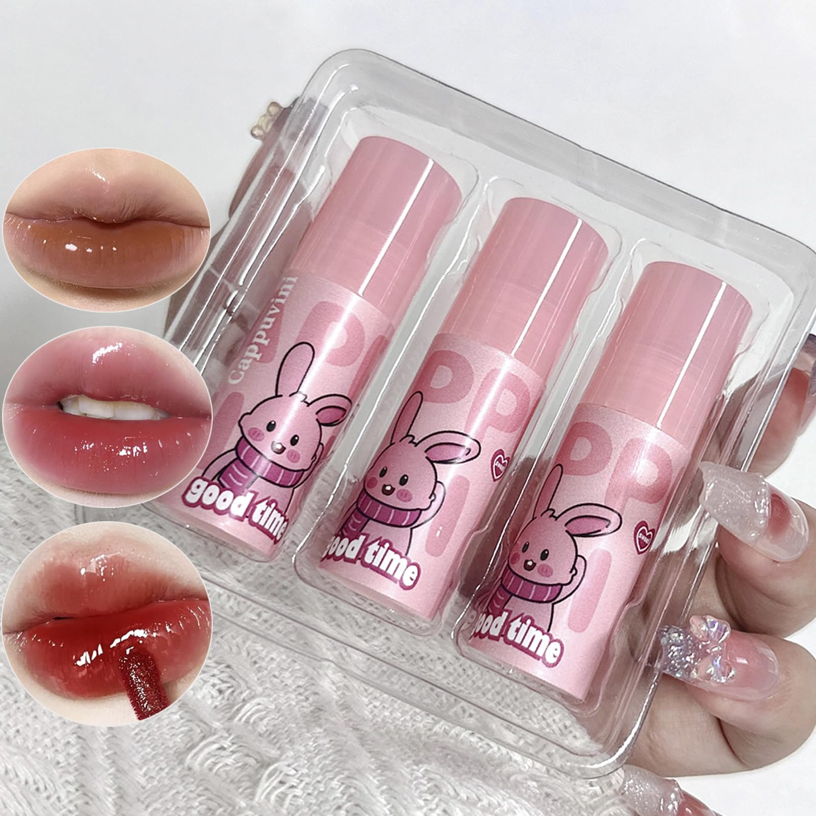Amazon.com : Sitovely 3PCS Cute Rabbit Jelly Lipstick Gift Set